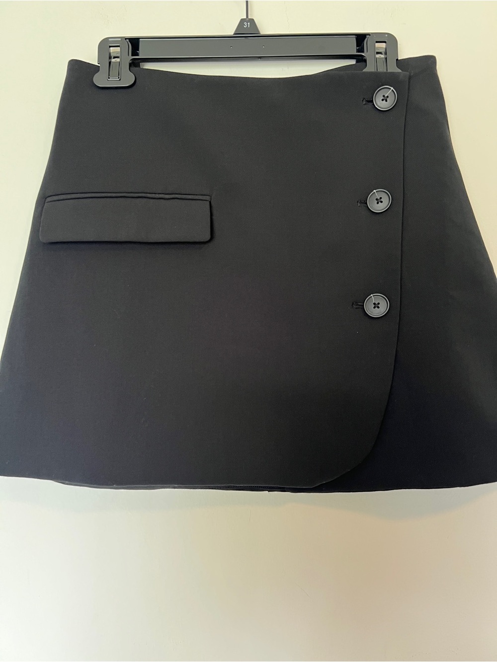 a new day Black Button-Front Mini Skirt